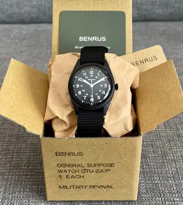 [ 새상품 미사용 ] BENRUS 복각판 밀리터리 워치 블랙