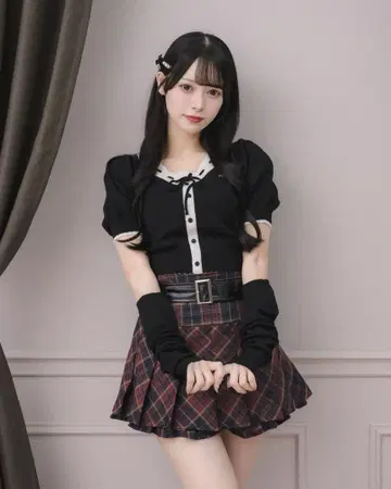 pium 피움 암워머 포함 바이컬러 리본 니트