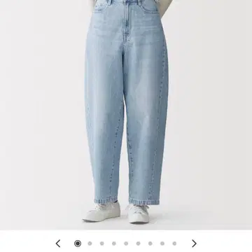 나무 열매에서 만든 카복 혼방 데님 코쿤 팬츠 S 라이트 블루 무인양품