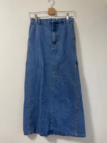 [ 새상품급 ] 코코딜 페인터 디자인 데님 롱 스커트 슬릿 1 S