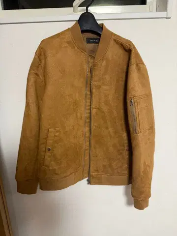 DOWBL 브라운 페이크 스웨이드 MA-1 블루종 44