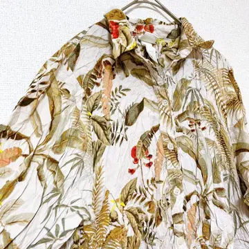 H&M 보태니컬 무늬 롱 셔츠 원피스 XXS 트로피컬 올 패턴 완판템