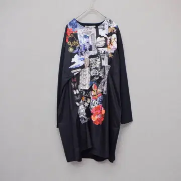 *택 포함 새상품 이즈스칼라 553221: 꽃나비 콜라주 패턴 원피스