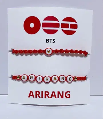 아리랑 팔찌 2세트 빨간색 핸드메이드 한국 스타일