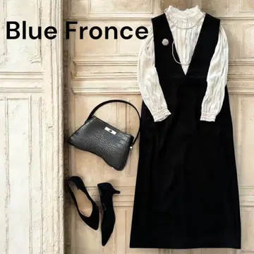 새상품급 블루 프론세 Blue Fronce 오버롤 스커트 38 블랙