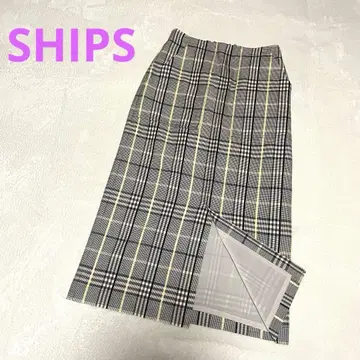 SHIPS 그레이 계열 체크 타이트 스커트
