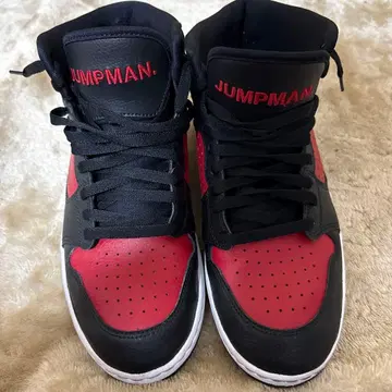 조던 레드/블랙 하이컷 스니커즈