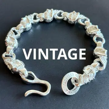 US 수입 할리 로고스 스컬 팔찌 빈티지 925 각인 있음