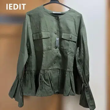 IEDIT 키쿠치 아츠코 콜라보 프릴 밀리터리 자켓