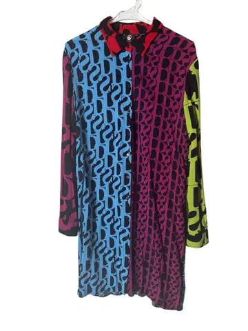 Desigual 컬러풀 로고 셔츠 원피스 44