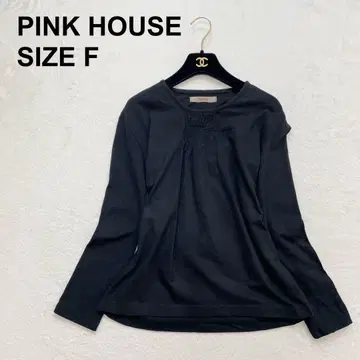 핑크하우스 셔링 티셔츠 개더 긴팔 걸리시 Y2K (1632)