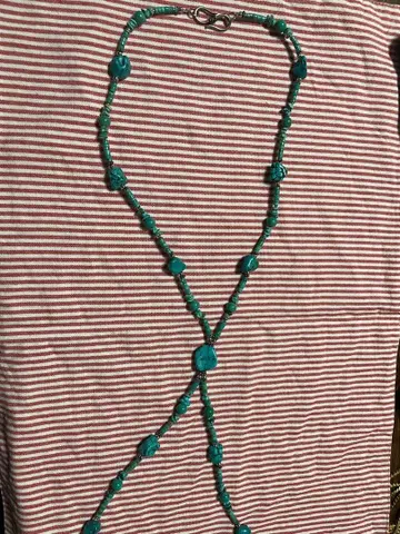 Heishi 터콰이즈 비즈 목걸이 50cm 너겟