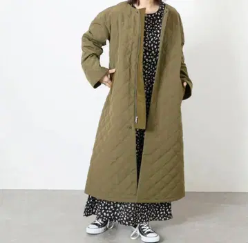 저널 스탠다드 프리마로프트 퀼팅 롱 코트 S 카키