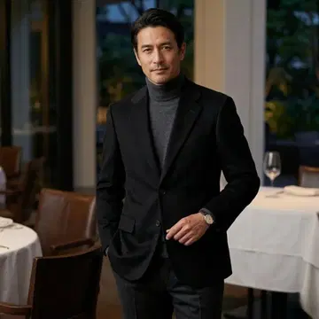 H38 나자레노 가브리엘리 퓨어 캐시미어 100% 자켓 블랙 M