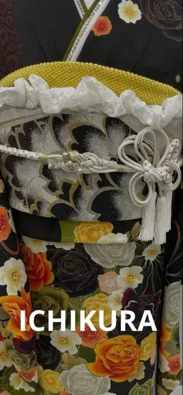 허리띠 오비지메 이치쿠라 성인식 기모노 화이트 펄 ICHIKURA