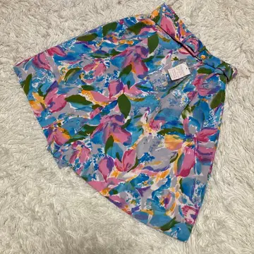 미사용 새상품 Loup 숏팬츠 꽃무늬 컬러풀 벨트 포함 M 사이즈