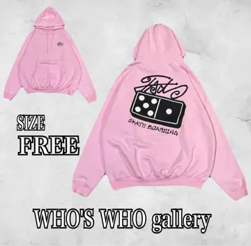 WHO'S WHO gallery 도미노 로고 후드티 핑크 FREE 사이즈