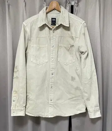 ZARA 데미지 가공 데님 셔츠