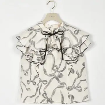 AnMILLE 리본 프릴 칼라 BS