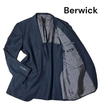 이탈리아 원단 Berwick 린넨 혼방 린넨 자켓 M 네이비 봄/여름