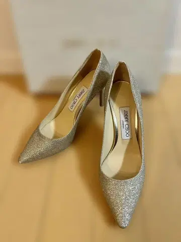 [ 컨디션 최상 ] JIMMY CHOO ROMY 85 글리터 펌프스 36