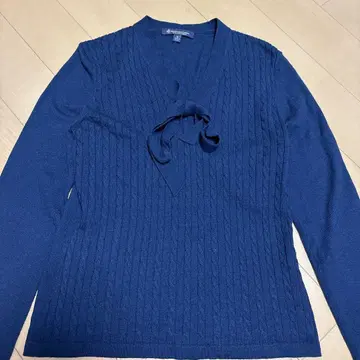 브룩스브라더스 메리노울 보타이 니트 M 케이블 니트