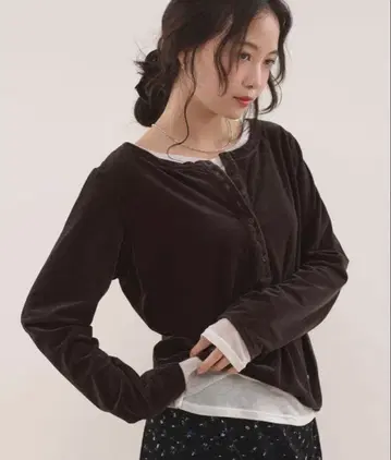 뮤에타 헨리넥 레이어드 롱 T셔츠