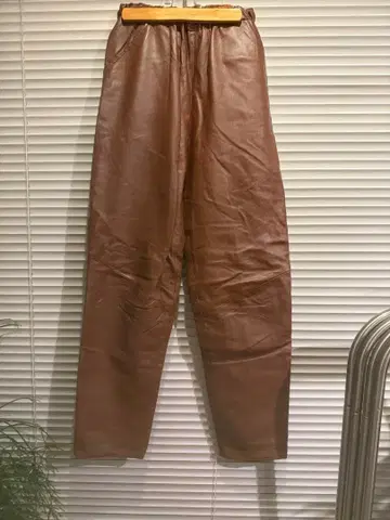 USED 브라운 가죽 팬츠 사이즈 10