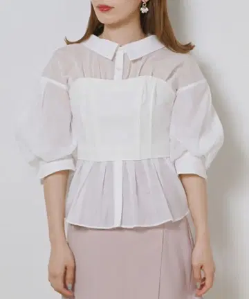 snidel 코르셋 도킹 블라우스 White