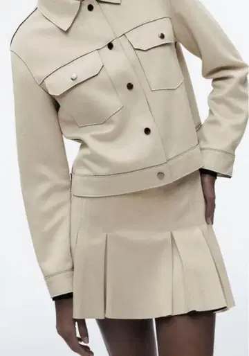 ZARA 페이크 스웨이드 자켓 에크루 M