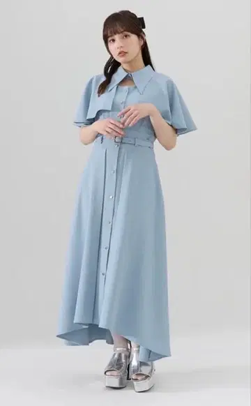 REDYAZEL 케이프 원피스 반팔 봄 여름옷