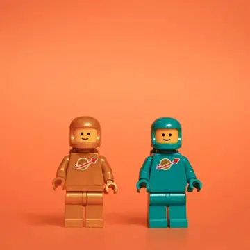 LEGO 우주 비행사 미니 피규어 펄 골드 다크 터콰이즈