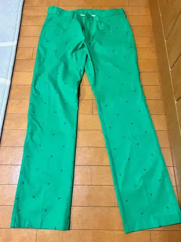 adidas 그린 프린트 패턴 팬츠