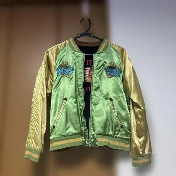 INCAROSE 그린 골드 스카잔 리버서블 자수