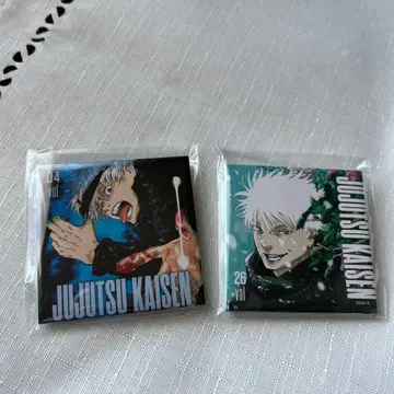 주술회전 전원 응모 서비스 스퀘어 커버 캔뱃지 고죠 사토루