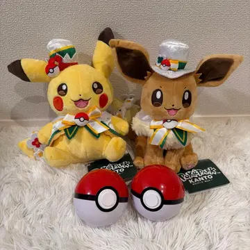 포켓파크 관동 한정판 피카츄 이브이 봉제 인형