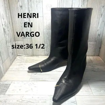 헨리앤버고 여성용 부츠 일본제 블랙 가죽 부츠 블랙