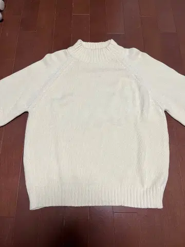 90s LANDS' END 코튼 니트 스웨터 화이트 white USA제