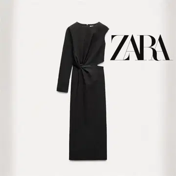 ZARA 자라 비대칭 컷 아웃 롱 원피스