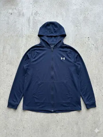 언더아머 남성용 L 후드티 집업 네이비 트레이닝 의류