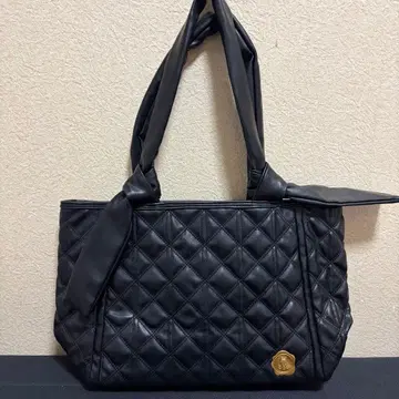 시마무라 아오키 미사코 니나스 퀼팅 토트백 블랙