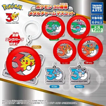 포켓몬 30주년 메탈 참 마스코트 5개 세트 피카츄