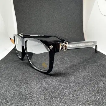 웰링턴 검은색 테두리 안경 실버 블랙 프레임 패션 안경 y2k 크롬