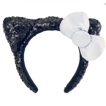 헬로키티 머리띠 블랙 스팽글