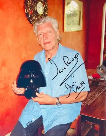 스타 워즈 데이비드 프라우스 친필 사인 사진 다스 베이더 v