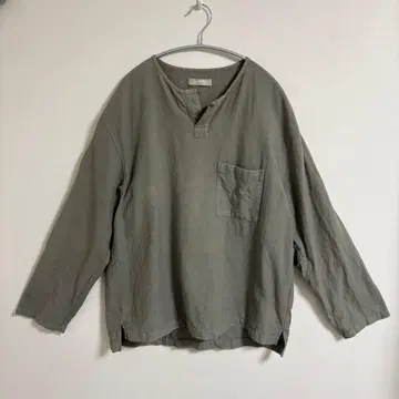 nest Robe CONFECT 린넨 코튼 풀오버 셔츠 카키 4