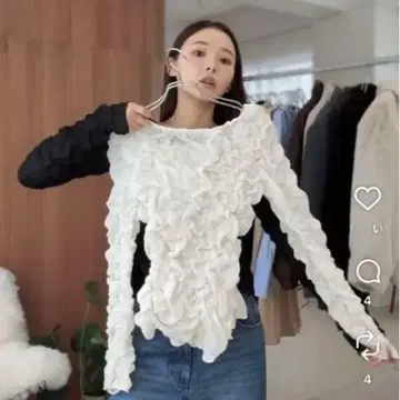 rielle_riche 프릴 디자인 긴팔 상의