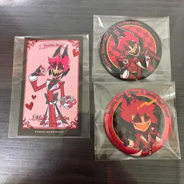 해즈빈 호텔 알래스터 애니메이트 카페 캔뱃지 금박 카드