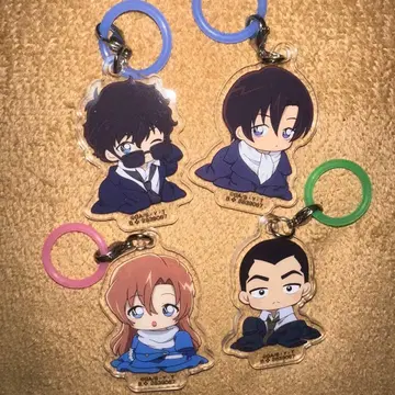 반다이 가샤폰 명탐정 코난 플랫 마크 액세서리 4개