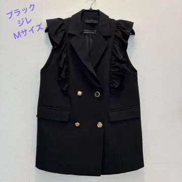 MACALISTER 프릴 블랙 베스트 M 사이즈